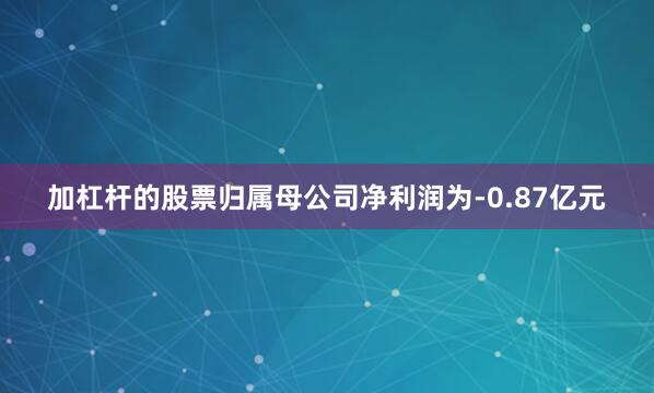 加杠杆的股票归属母公司净利润为-0.87亿元